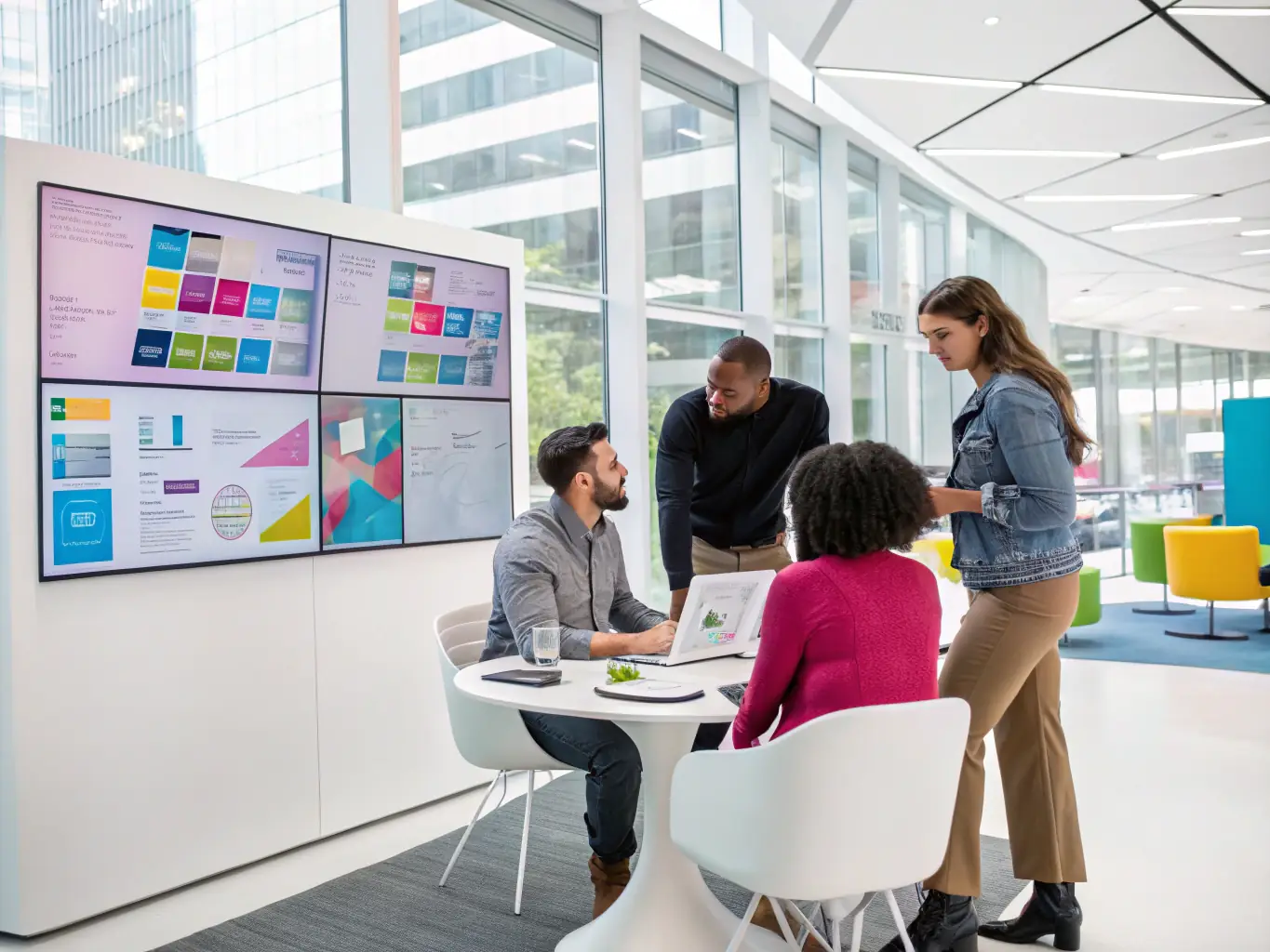 A team managing social media accounts and website content, illustrating online presence management and digital marketing expertise.